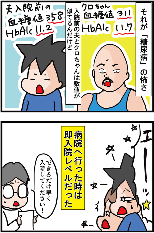 【血糖値300超え】即入院レベルのクロちゃんのその後…3