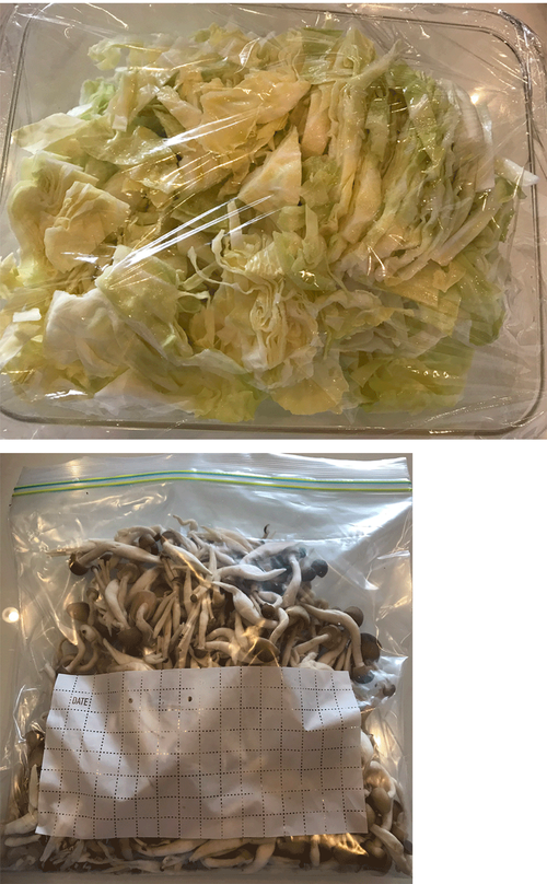 つくおきキャベツとしめじ