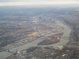 Downtown Pittsburgh from the airplane