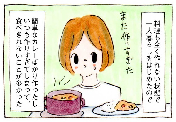 一人暮らし、私の失敗②料理とトイレ掃除イラスト