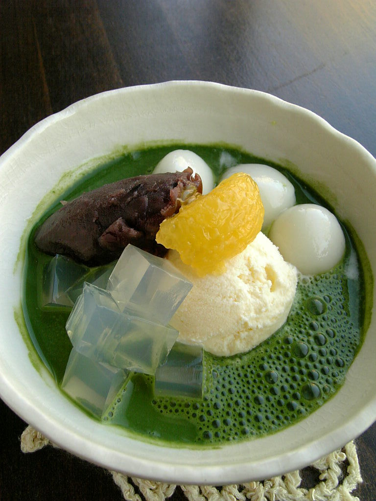 冷やし抹茶クリームあずき