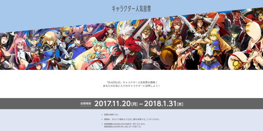 BLAZBLUE 10th ANNIVERSARY 人気投票
