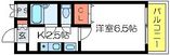 尼崎 賃貸 阪急 塚口 1K セパレート 間取図