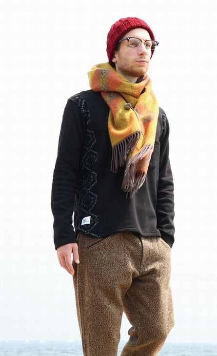 quolt 切り替えスウェット＆WOOLパンツ＆マフラー＆BOA 