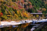 紅葉の中山七里とキハ48形_2