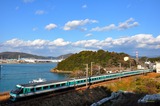冷水港を行く381系