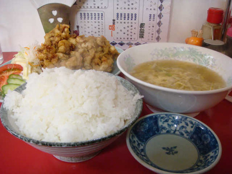 肉の天ぷら定食おかず・ご飯大盛3