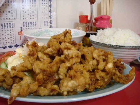 肉の天ぷら定食おかず・ご飯大盛1