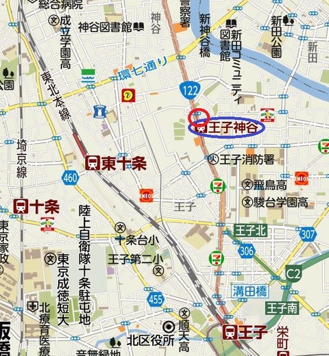 王子神谷地図