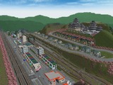 KATO曲線デッキガーター駅B春景色4