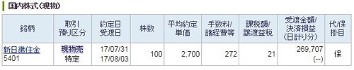 新日鉄住金約定
