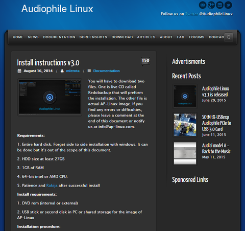 Audiophile Linux導入解説 日々是趣味之為