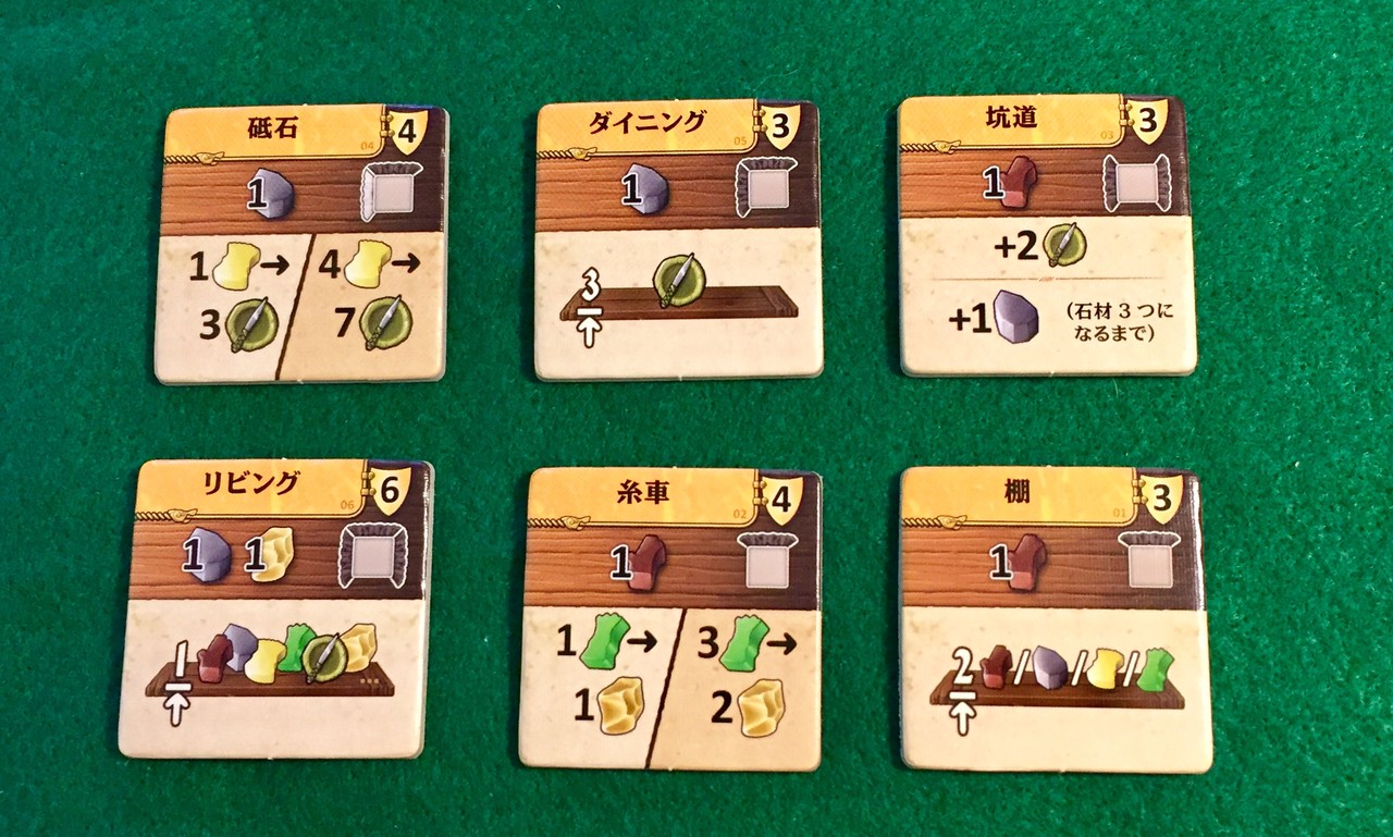 ゲーム紹介『カヴェルナ:洞窟対決 (Caverna: Cave vs Cave)部屋タイル6枚