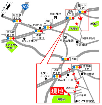 LMIGHTYEX-平原塚本邸地図