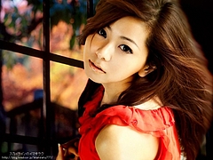 Mai Kuraki in Autumn Japanese wood house
