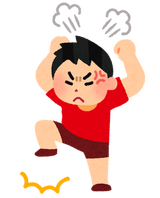 怒っている子