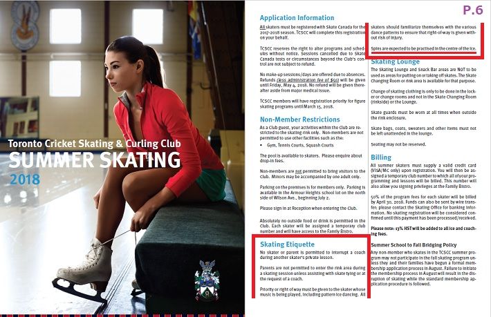 skating etiquette TCSCC
