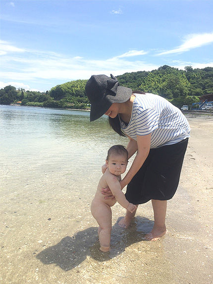 ツキの初海水浴10