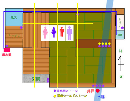 ジオパシックストレス調整間取り図＿ハートマングリッドのみ