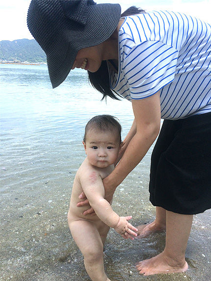 ツキの初海水浴9