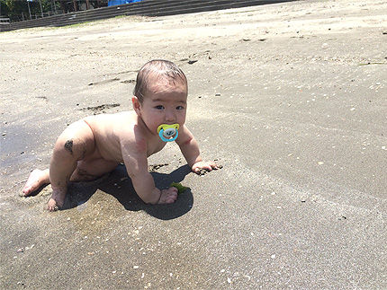 ツキの初海水浴12