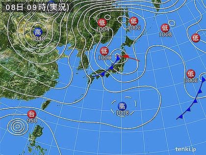 ２０１２年１２月８日天気図