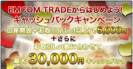 EMCOM TRADE 口座開設プレゼントキャンペーン
