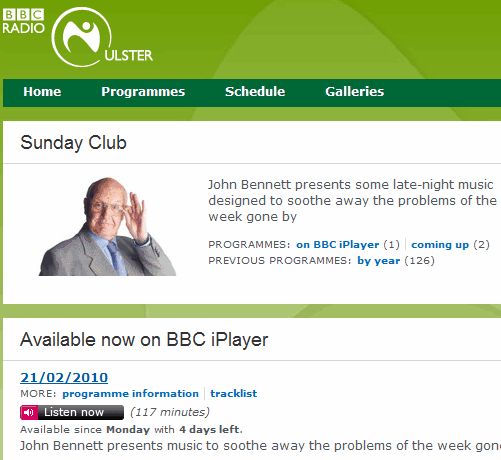 BBC Radio Ulster��Sunday Club�٤�HOME����