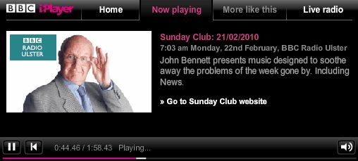 BBC Radio Ulster��Sunday Club�٥ץ졼��
