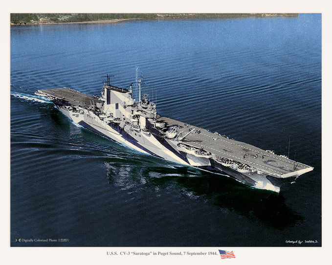 USS CV-3 Saratoga 1944 : MONOCHROME SPECTER