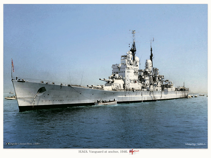 HMS_Vanguard_at nchor_1946