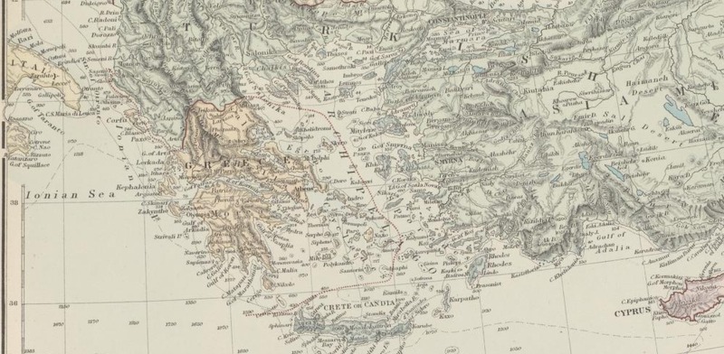 1887_希臘_Stanford_London_Atlas46_Mediterranean