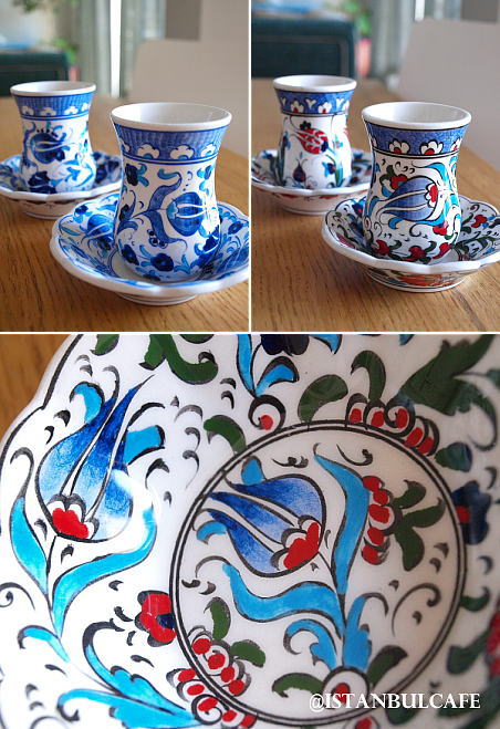 キュタフヤ陶器 チャイカップセット : イスタンブール写真日記