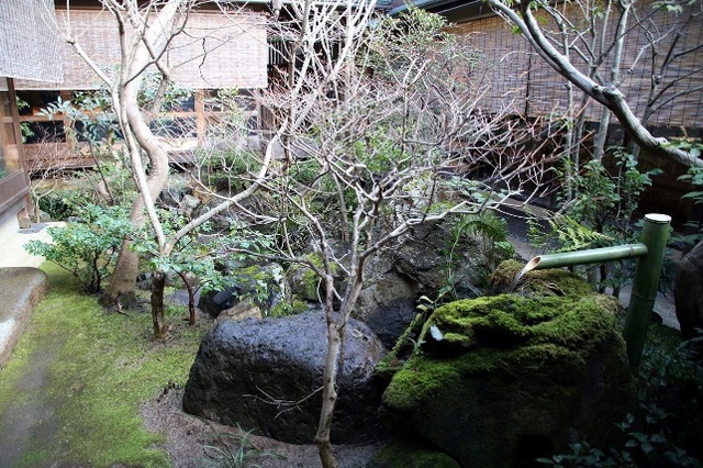 「瓢亭 別館」の美しい坪庭