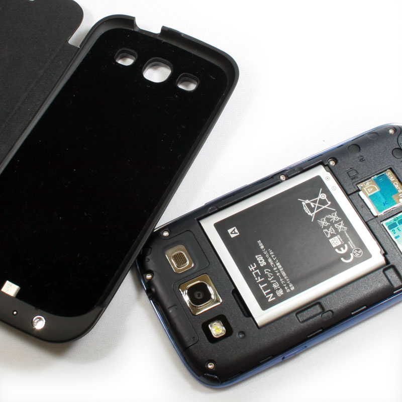 フリップカバーにスタンド&バッテリーまで内蔵! GALAXY SIII専用ケース【イケショップのレア物】