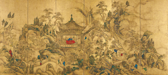 008_1 楼閣山水図屏風　東京国立博物館（左隻）