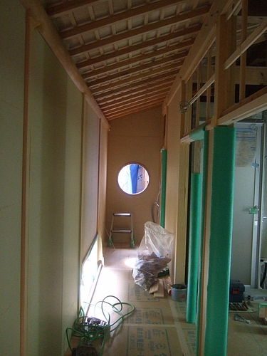 土壁の丸型飾り窓 1/6スケール和風ドールハウス緑の土壁風右側丸窓 受注生産品 | kkcompany