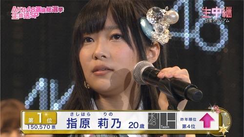 指原莉乃、総選挙一位