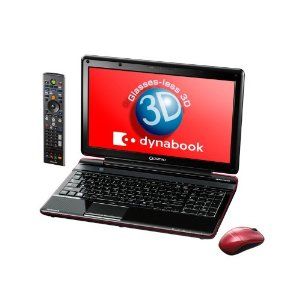 【地デジ】TOSHIBA dynabook T851/D8CR 地上/BS/110度CSデジタルチューナー搭載 W録対応グラスレス3DAVノートPC Windows7HomePremium搭載 15.6型ワイド シャイニーレッド PT851D8CBFR