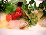 平目のカルパッチョ at SCORPIONE