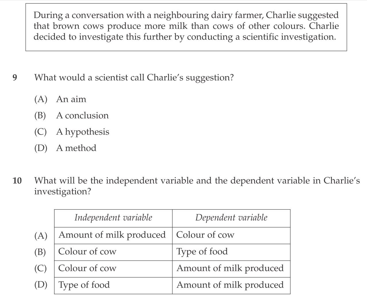 science q9-10