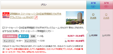 ウェスティン東京宿泊料金