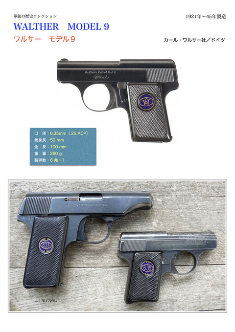 ワルサー モデル9 : 拳銃の歴史コレクション