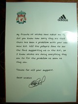 Apologizing for Out of Stock of Liverpool Kit by SG