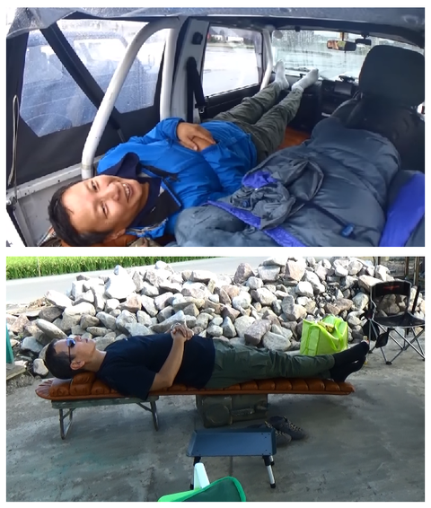 月代式ジムニー車中泊ベッド活用法