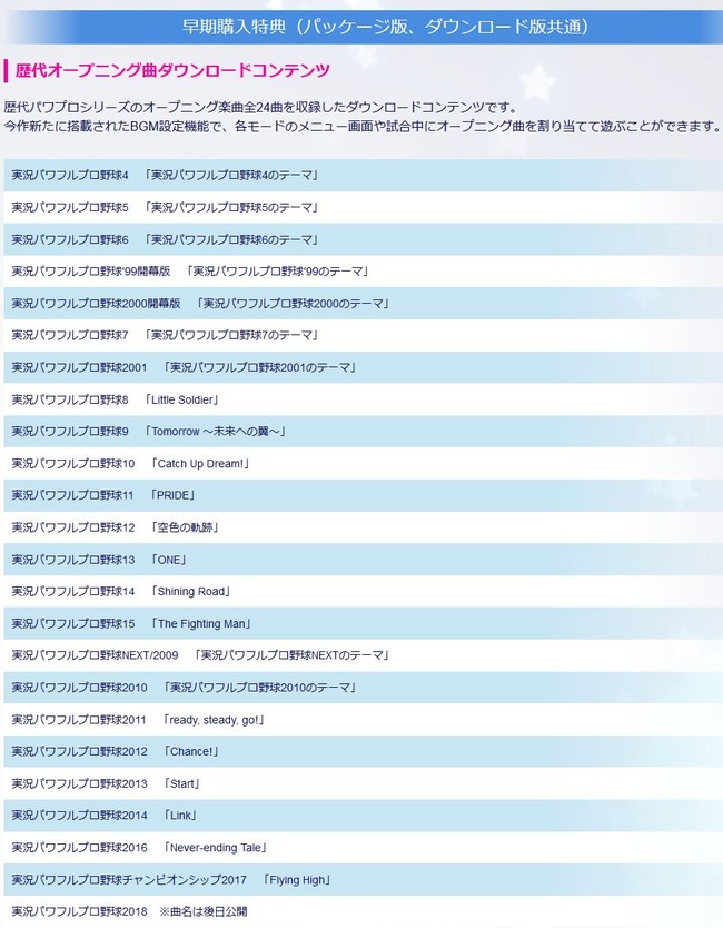 パワプロ パワプロ2018 実況パワフルプロ野球2018 DLC 予約開始 早期購入特典に関連した画像-02