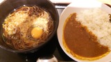 よもだそば 朝食カレーセット&生卵