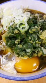 川一 春菊天&生卵そば