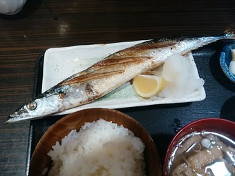 ニュー新橋ビル 椿 つばき ランチ さんま塩焼き