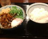 汐留 丸亀製麺 肉ごぼう温玉